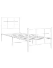 Białe pojedyncze łóżko metalowe 80x200 cm - Estris w sklepie Edinos.pl