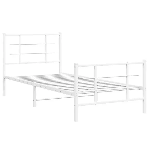 Białe metalowe łóżko industrialne Estris