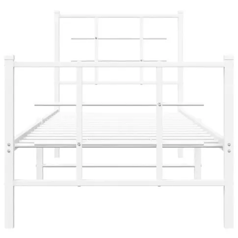 Białe industrialne łóżko Estris