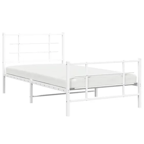 Metalowe białe łóżko Estris