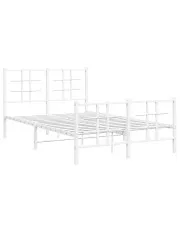 Białe industrialne łóżko metalowe 120x200 cm - Estris w sklepie Edinos.pl