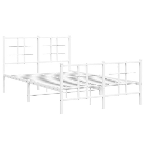 Białe minimalistyczne łóżko Estris