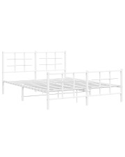 Białe metalowe łóżko małżeńskie 160x200 cm - Estris