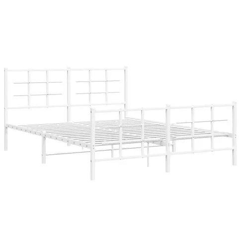 Białe metalowe łóżko loftowe Estris