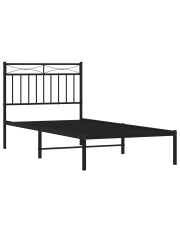 Czarne metalowe łóżko industrialne 100x200 cm - Envilo w sklepie Edinos.pl