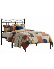 Czarne metalowe łóżko industrialne 100x200 cm - Tolimea w sklepie Edinos.pl