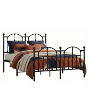 Czarne metalowe łóżko jednoosobowe 120x200 cm - Tolimea w sklepie Edinos.pl