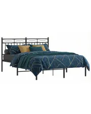 Czarne metalowe łóżko loftowe 140x200 cm - Tolimea w sklepie Edinos.pl