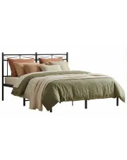 Czarne metalowe łóżko loftowe 160x200 cm - Tolimea w sklepie Edinos.pl