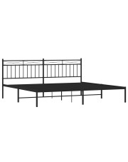 Czarne metalowe łóżko małżeńskie 200x200 cm - Envilo