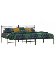 Czarne metalowe łóżko małżeńskie 200x200 cm - Tolimea w sklepie Edinos.pl