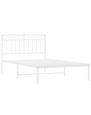 Białe metalowe łóżko pojedyncze 90x200 cm - Envilo w sklepie Edinos.pl