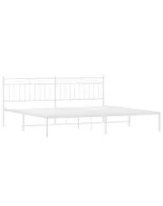 Białe metalowe łóżko małżeńskie 160x200 cm - Envilo w sklepie Edinos.pl