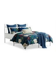 Białe metalowe łóżko małżeńskie 180x200 cm - Tolimea w sklepie Edinos.pl