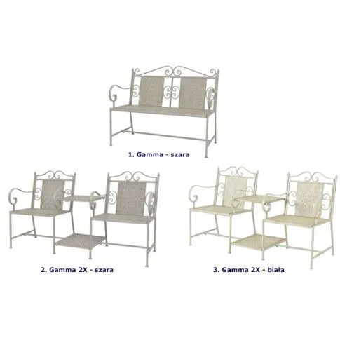 Szczegółowe zdjęcie nr 9 produktu Metalowa ławka ogrodowa Gamma 2X - szara
