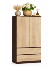 Szafa z drążkiem na ubrania wenge + dąb sonoma - Hino 3X w sklepie Edinos.pl