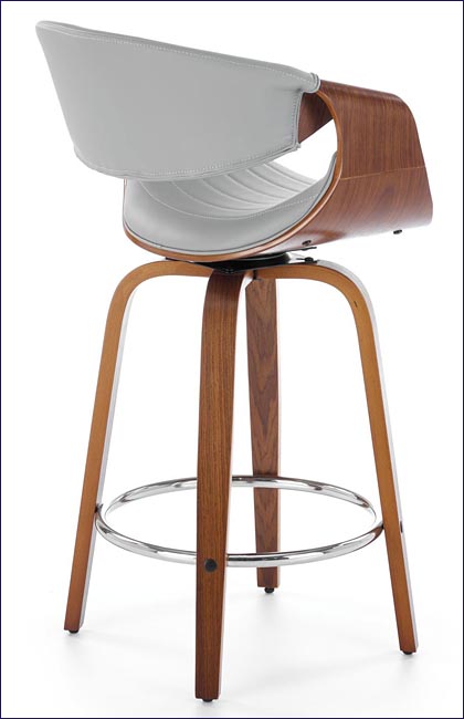 hoker retro z oparciem orzechowo-popielaty Tabou