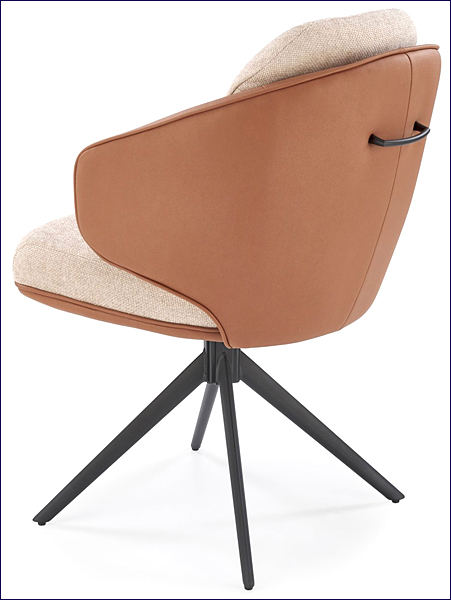 brązowo-bezowy fotel z ekoskóry Meraja