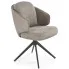 Popielaty tapicerowany fotel z obrotowym siedziskiem - Meraja