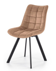 Beżowe tapicerowane krzesło pikowane - Winston