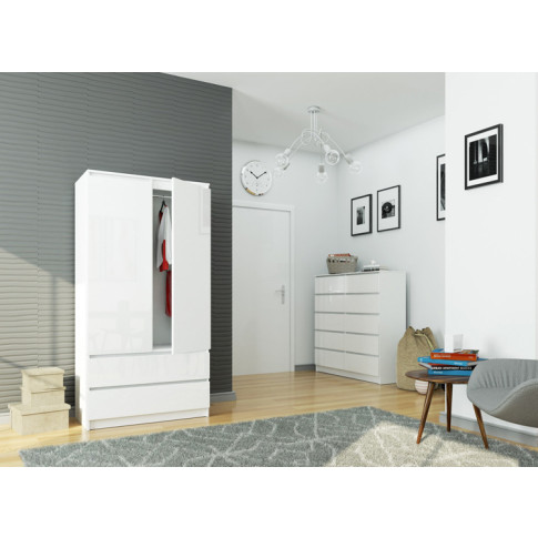 Wizualizacja białej szafy w połysku Frowik 4X