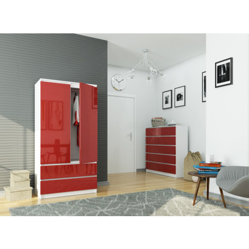 Wizualizacja szafy Frowik 4X biały czerwony