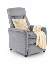 Popielaty wypoczynkowy fotel z funkcją relax - Rasini w sklepie Edinos.pl