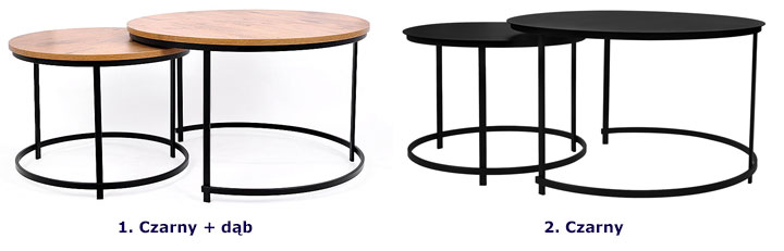 Zestaw nowoczesnych stolików kawowych Eloise