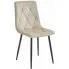 Beżowe pikowane krzesło tapicerowane welurem - Ukis