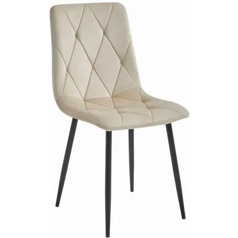 Beżowe metalowe krzesło tapicerowane Ukis