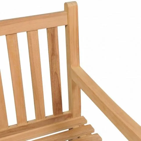 Szczegółowe zdjęcie nr 4 produktu Drewniana ławka ogrodowa Evelie - brązowa