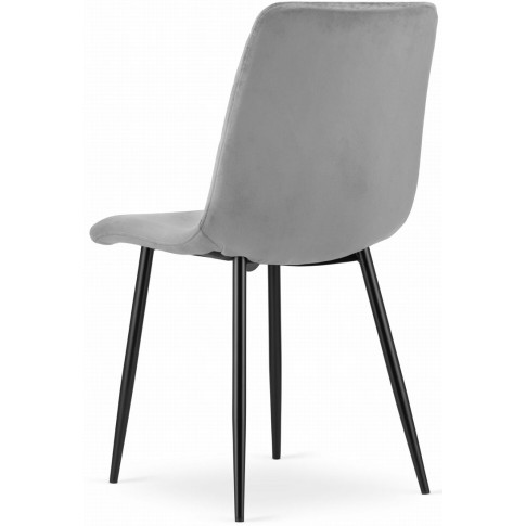 Jasnoszare metalowe krzesło tapicerowane Saba 4X