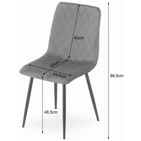 Wymiary krzesła welurowego Saba 4X
