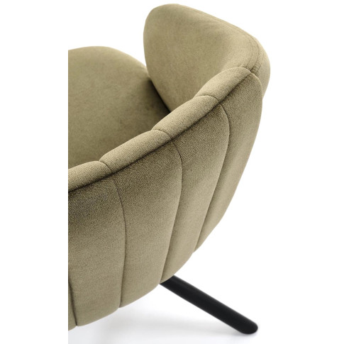 obrotowy fotel tapicerowany oliwkowy Sibon