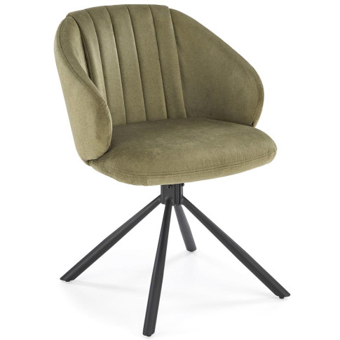tapicerowane oliwkowe krzesło obrotowe Sibon