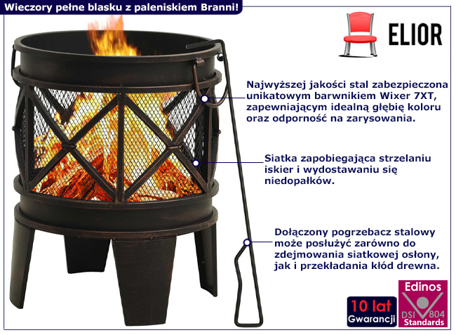 Rustykalne palenisko ogrodowe Karen