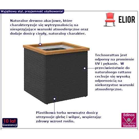 Floriva czarna donica ogrodowa