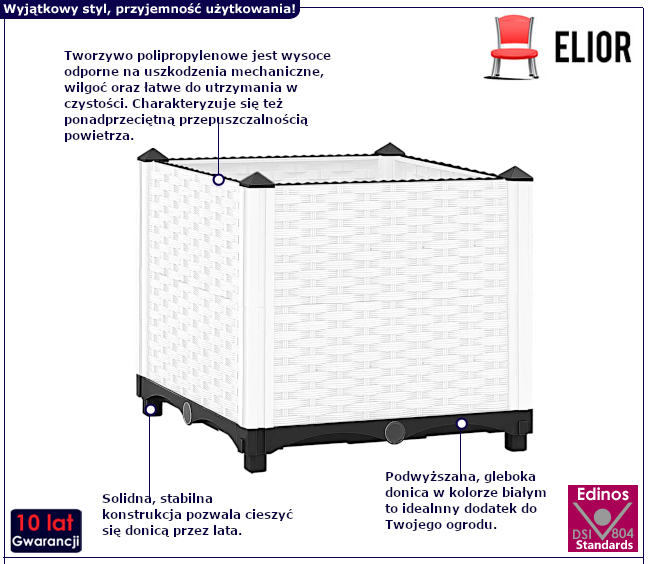 Czarna donica ogrodowa Stilm 6X