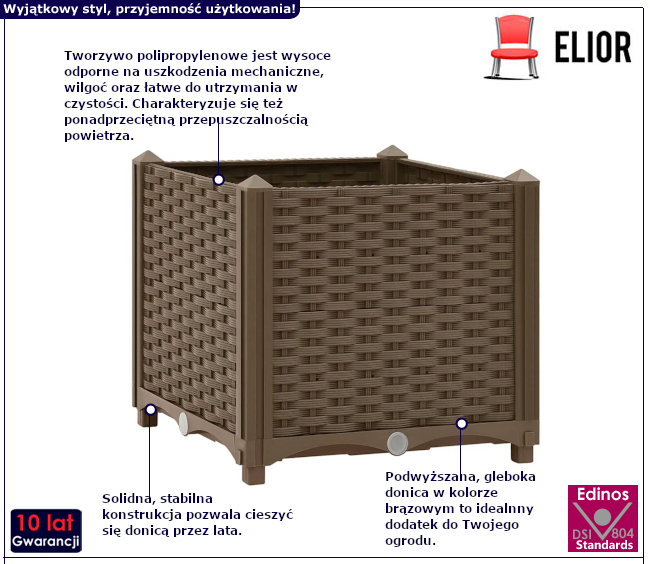 Czarna donica ogrodowa Stilm 4X