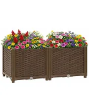 Brązowa podłużna donica ogrodowa - Ilopri 4X w sklepie Edinos.pl