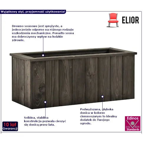 Sofora 4X ciemnoszara donica ogrodowa