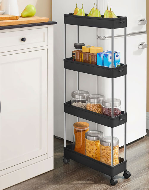 Wizualizacja wnętrza z wykorzystaniem czarnego regału mobilnego Zonex 6X