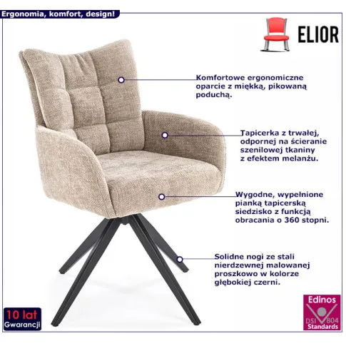 obrotowy fotel konferencyjny beżowy Toros