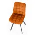 Welurowe pikowane krzesło pomarańczowe Winston