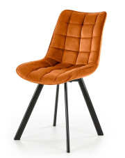 Pomarańczowe tapicerowane krzesło pikowane - Winston