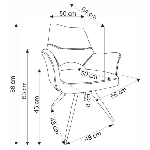 wymiary krzesła Nortes