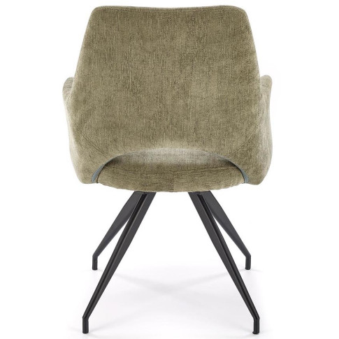 krzesło metalowe tapicerowane oliwkowe Nortes