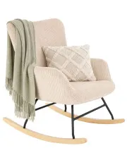 Kremowy wypoczynkowy fotel bujany - Hookani w sklepie Edinos.pl