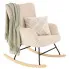 Kremowy wypoczynkowy fotel bujany - Hookani