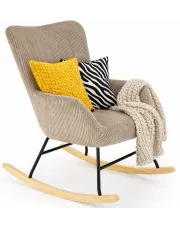 Popielaty fotel uszak z funkcją kołyski - Hookani w sklepie Edinos.pl